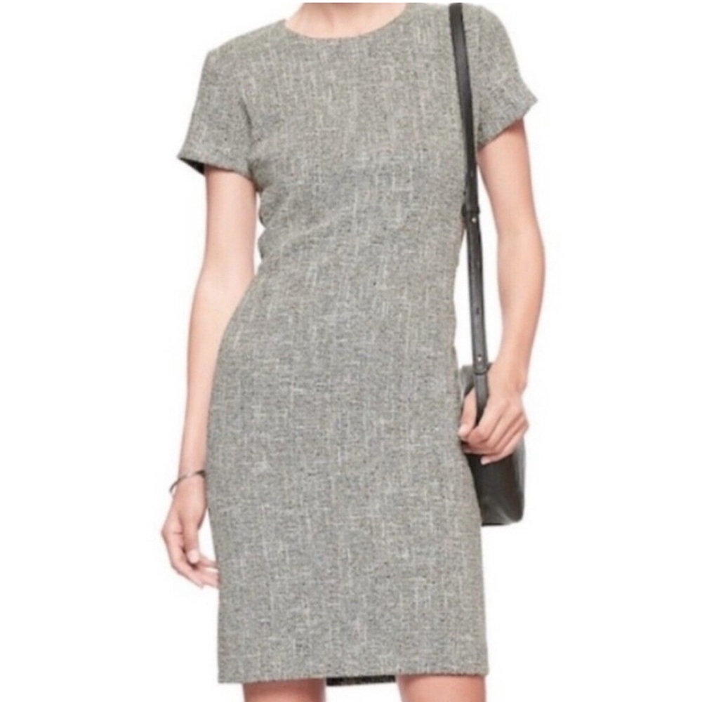 Banana Republic Gray Tweed Sheath Mini Dress